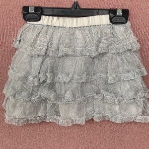 Old‎ Navy 2T metallic silver ruffle skirt tutu